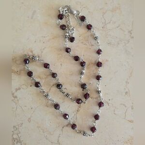 Silpada Sterling Silver and Garnet Beaded Necklace